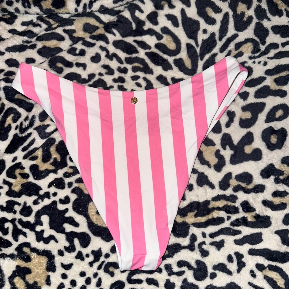 Pink and White Striped Victoria Secret Bikini Bottom